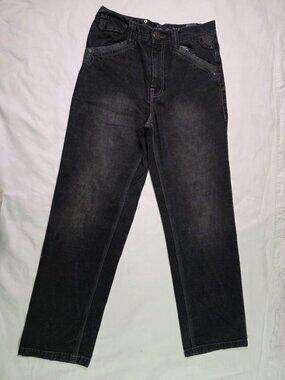 "Vintage Y2K Infringement Raider Jeans Size 14 Faded Black Skater Embroidered R